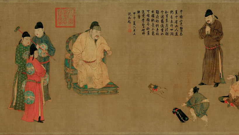 ציור משושל יואן (1368-1279) של הצייר רן רן-פא המתאר את מפגשו של הדאואיסט ג׳אנג גואו-לאו עם קיסר שושלת טאנג