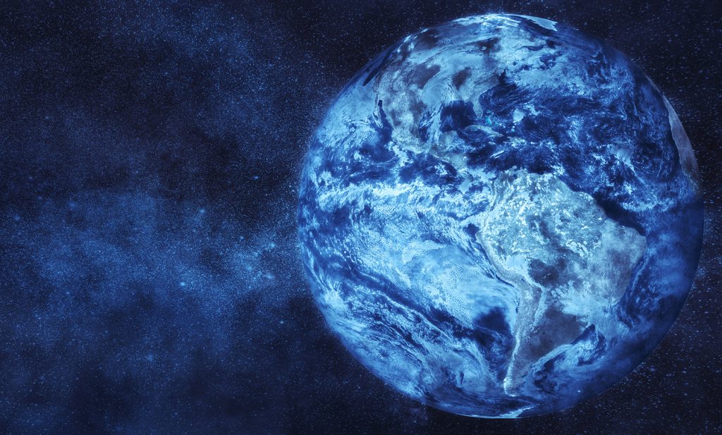 Frozen Planet Earth. Global cooling concept. Some elements of image furnished by NASA