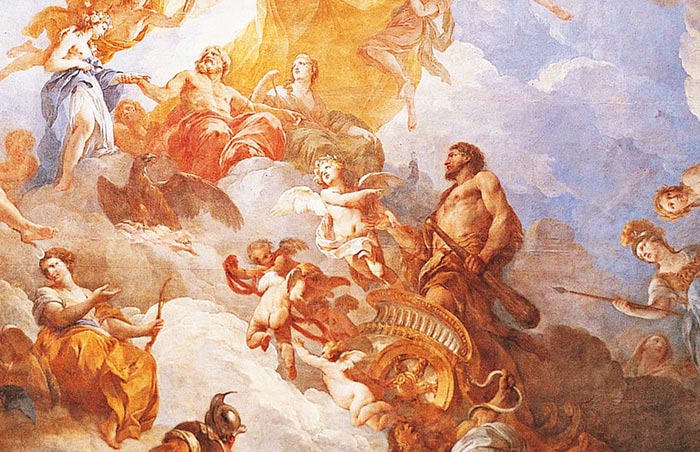 "The Apotheosis of Hercules", François Lemoyne (from 1731 until 1736), Public Domain