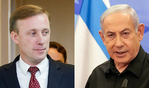 ראש הממשלה ביבי נתניהו והיועץ לביטחון לאומי ג'ק סאליבן | צילומים: CHRISTOPHE ENA/POOL/AFP via Getty Images, Anna Moneymaker/Getty Images