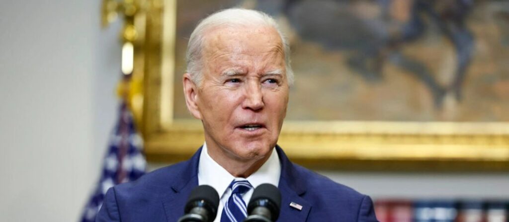 נשיא ארה"ב ג'ו ביידן במסיבת עיתונאים בבית הלבן לאחר מותו של נבלני, 16 בפברואר 2024 | צילום: Anna Moneymaker/Getty Images