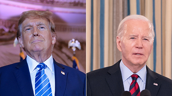 נשיא ארה"ב ג'ו ביידן ונשיא ארה"ב לשעבר והמועמד לנשיאות מטעם המפלגה הרפובליקנית דונלד טראמפ | צילומים: Nathan Howard/Getty Images, Win McNamee/Getty Images