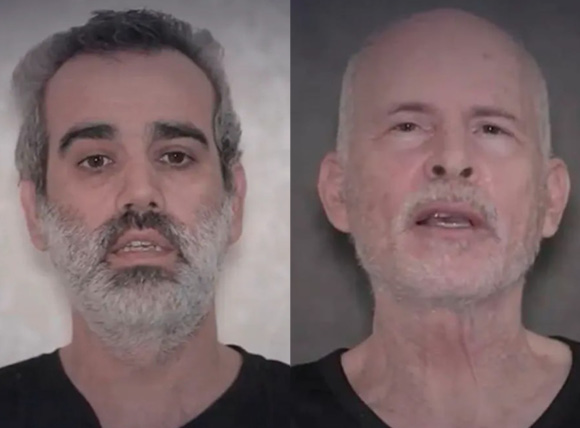 עמרי מירן וקית סיגל בסרטון שפורסם על ידי חמאס | צילום מסך