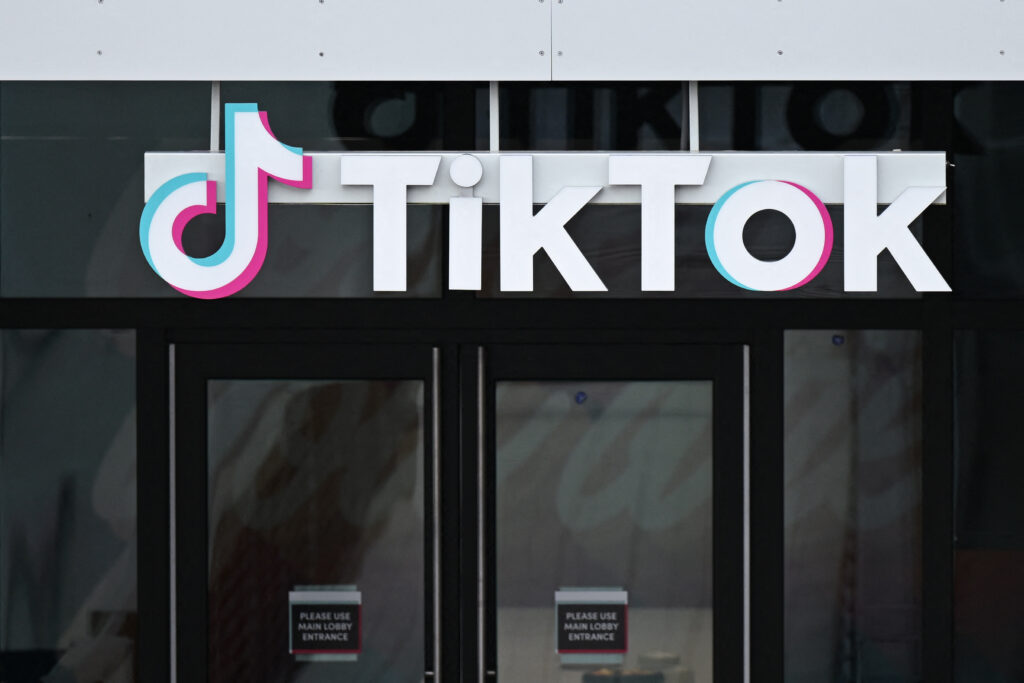 The TikTok logo is displayed on signage outside TikTok social media app company offices in Culver City, California, on March 16, 2023. - China urged the United States to stop "unreasonably suppressing" TikTok on March 16, 2023, after Washington gave the popular video-sharing app an ultimatum to part ways with its Chinese owners or face a nationwide ban. (Photo by Patrick T. Fallon / AFP) (Photo by PATRICK T. FALLON/AFP via Getty Images)