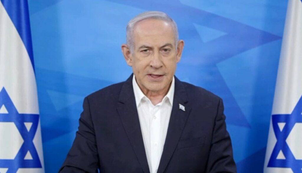 ראש הממשלה בנימין נתניהו במסיבת העיתונאים | צילום מסך