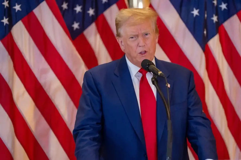 נשיא ארה"ב לשעבר דונלד טראמפ במסיבת עיתונאים במגדלי טראמפ בניו יורק, 31 במאי 2024 | צילום: David Dee Delgado/Getty Images