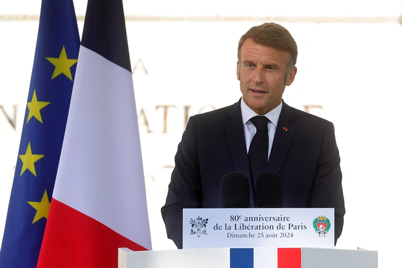 נשיא צרפת עימנואל מקרון, 25 באוגוסט 2024