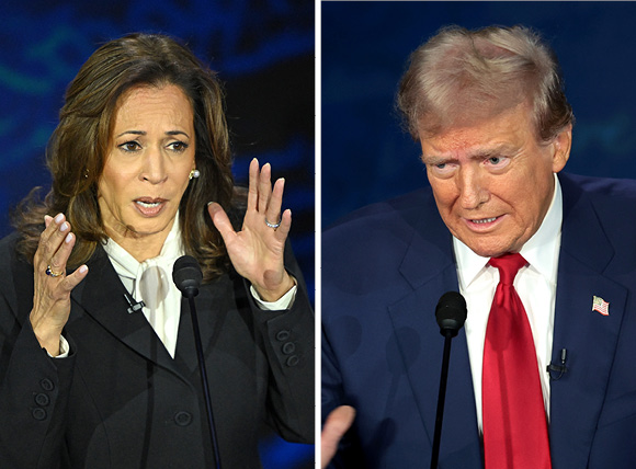 נשיא ארה"ב לשעבר דונלד טראמפ וסגנית נשיא ארה"ב קמלה האריס