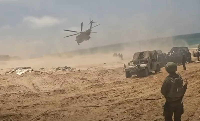 לוחמי צה"ל במהלך חילוץ החטופים במבצע ארנון, 8 ביוני 2024