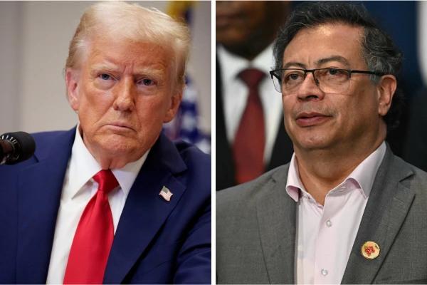 נשיא קולומביה גוסטבו פטרו ונשיא ארה''ב דונלד טראמפ