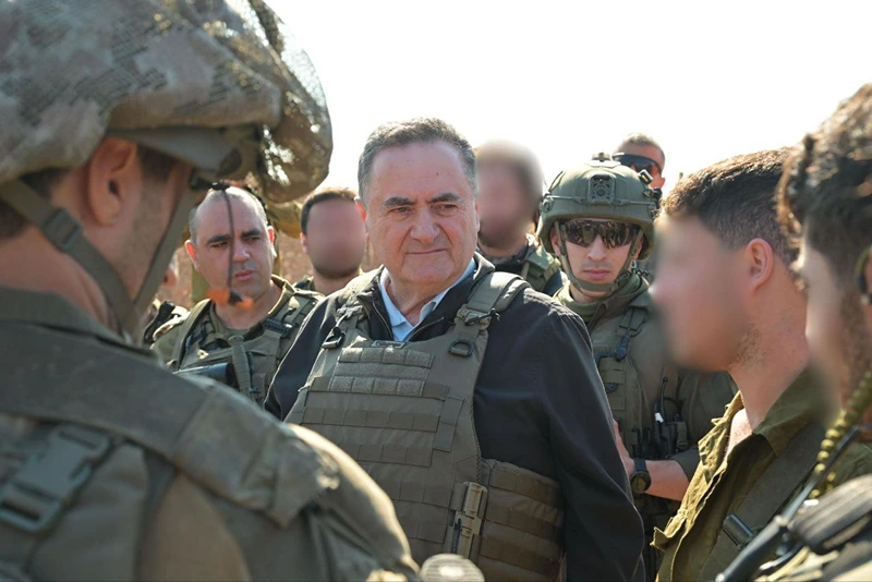 שר הביטחון ישראל כ"ץ במהלך ביקורו