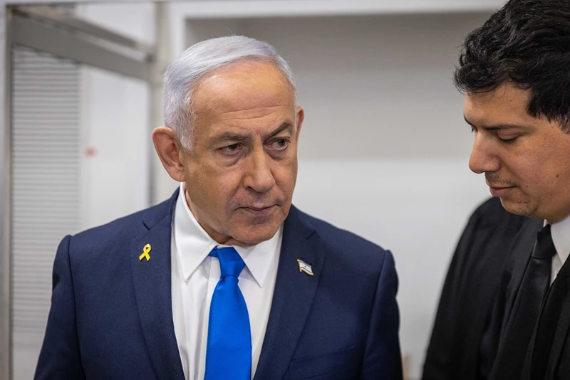 ראש הממשלה בנימין נתניהו במהלך עדותו ה-15