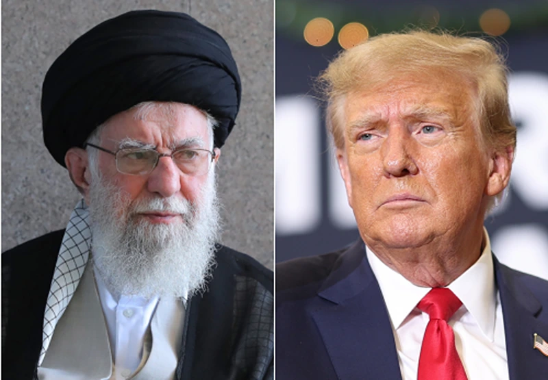 נשיא ארה"ב דונלד טראמפ, המנהיג העליון של איראן עלי ח'אמנאי
