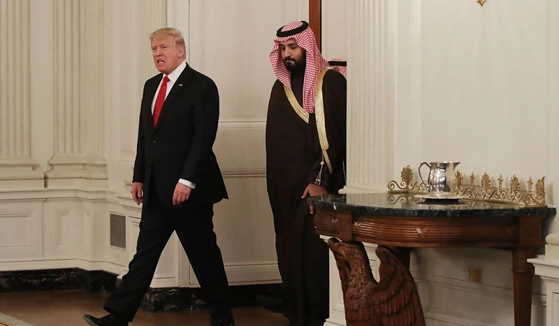 יורש העצר הסעודי, מוחמד בן סלמאן ונשיא ארצות הברית, דונלד טראמפ, 14 במרץ 2017