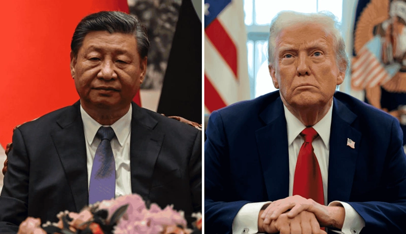 נשיא ארה"ב, דונלד טראמפ ונשיא סין, שי ג'ין-פינג