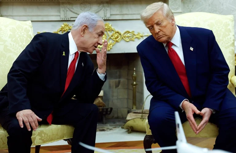 ראש הממשלה, בנימין נתניהו, ונשיא ארה"ב, דונלד טראמפ, 7 באפריל 2025