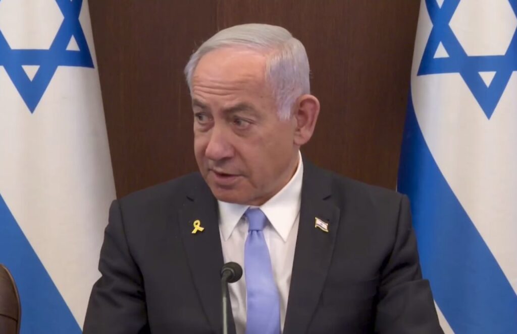 ראש הממשלה, בנימין נתניהו, במהלך ישיבת הממשלה, 1 ביוני 2025