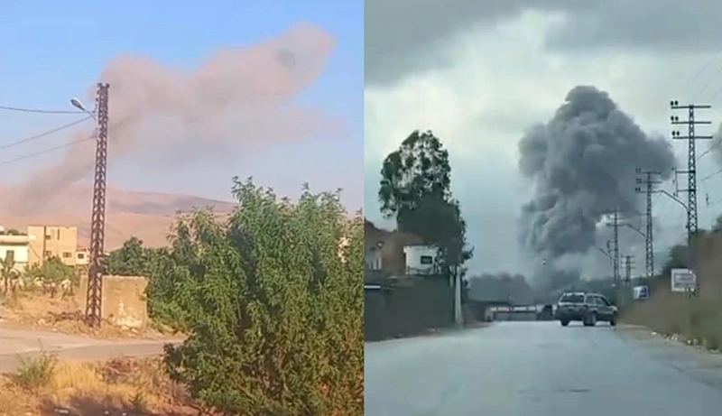 תיעוד מתקיפות צה״ל באזור הבקעא