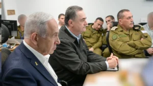 ראש הממשלה, בנימין נתניהו, שר הביטחון ישראל כ"ץ, והרמטכ"ל, אייל זמיר