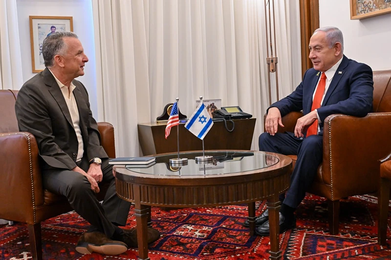 ראש הממשלה, בנימין נתניהו, והשליח האמריקני למזרח התיכון, סטיב ויטקוף