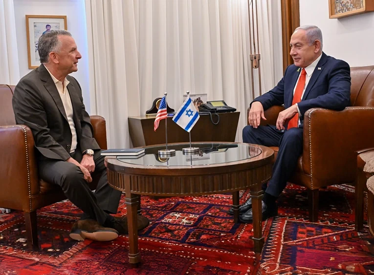 ראש הממשלה, בנימין נתניהו, והשליח האמריקני למזרח התיכון, סטיב ויטקוף