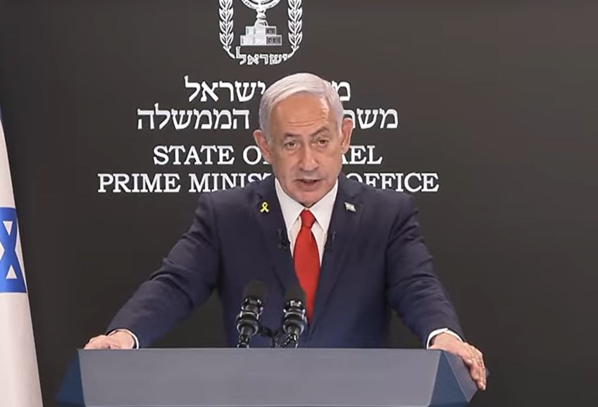ראש הממשלה, בנימין נתניהו, במסיבת העיתונאים היום