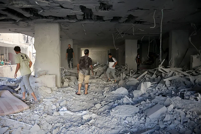 זירת התקיפה בשכונת רימאל בעזה, 20 באוגוסט 2025