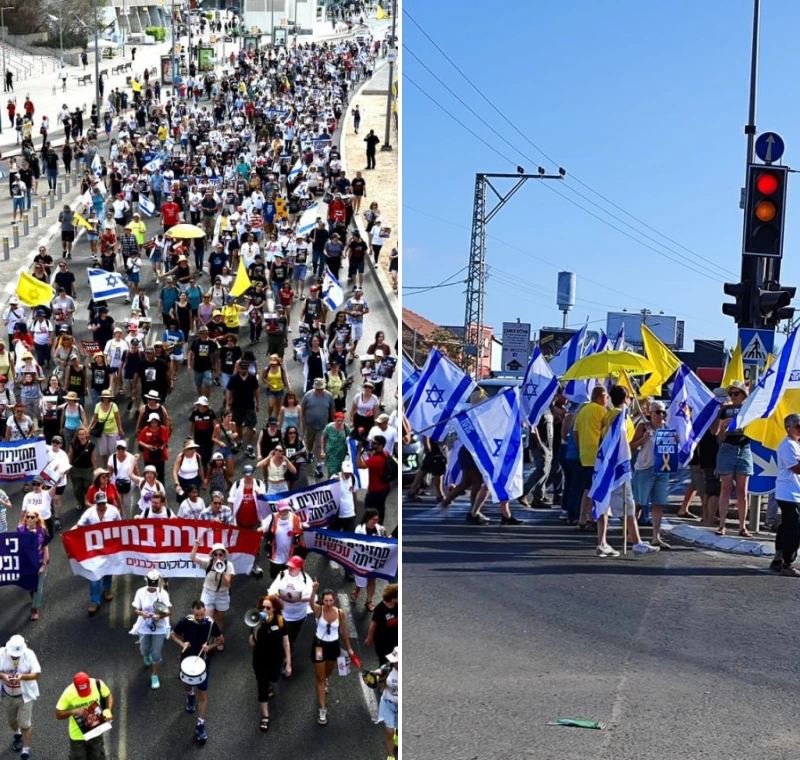 מפגינים בחדרה, כאלף צוותי בריאות בצעדת מערך הבריאות - ״כולם הומניטריים״