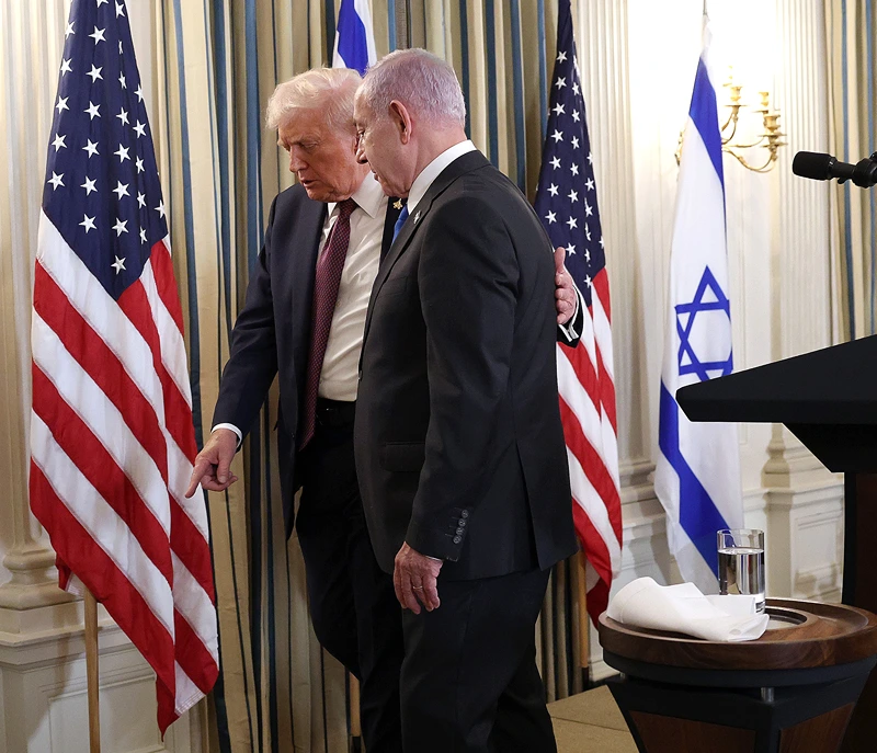 ראש הממשלה, בנימין נתניהו, ונשיא ארה"ב, דונלד טראמפ, 29 בספטמבר 2025