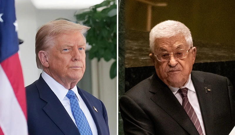 נשיא ארה"ב, דונלד טראמפ ונשיא הרש"פ, מחמוד עבאס