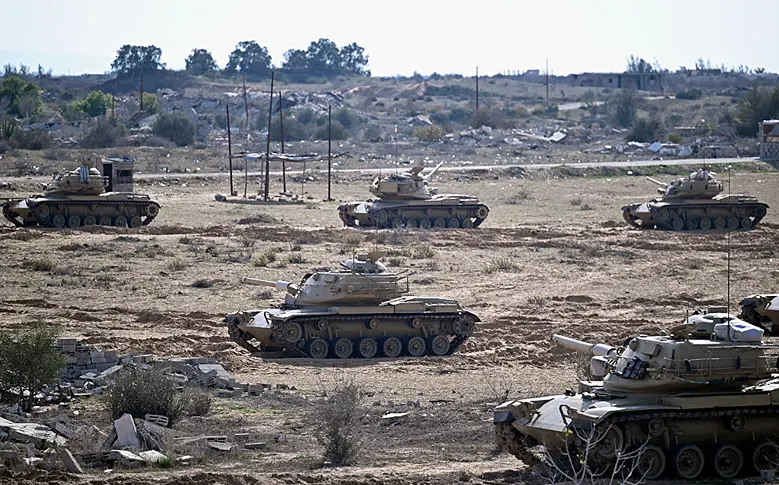 כוחות מצרים בגבול בין מצרים ועזה, 19 בינואר 2025