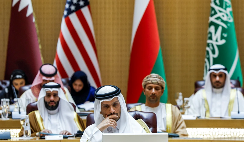 ראש ממשלת קטאר, מוחמד בן עבד א-רחמן אאל ת'אני, בפגישה של מועצת שיתוף הפעולה של מדינות המפרץ, 19 באפריל 2024