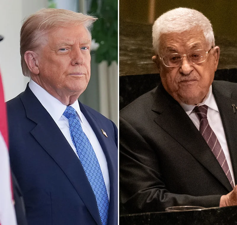 נשיא ארה"ב, דונלד טראמפ ונשיא הרש"פ, מחמוד עבאס