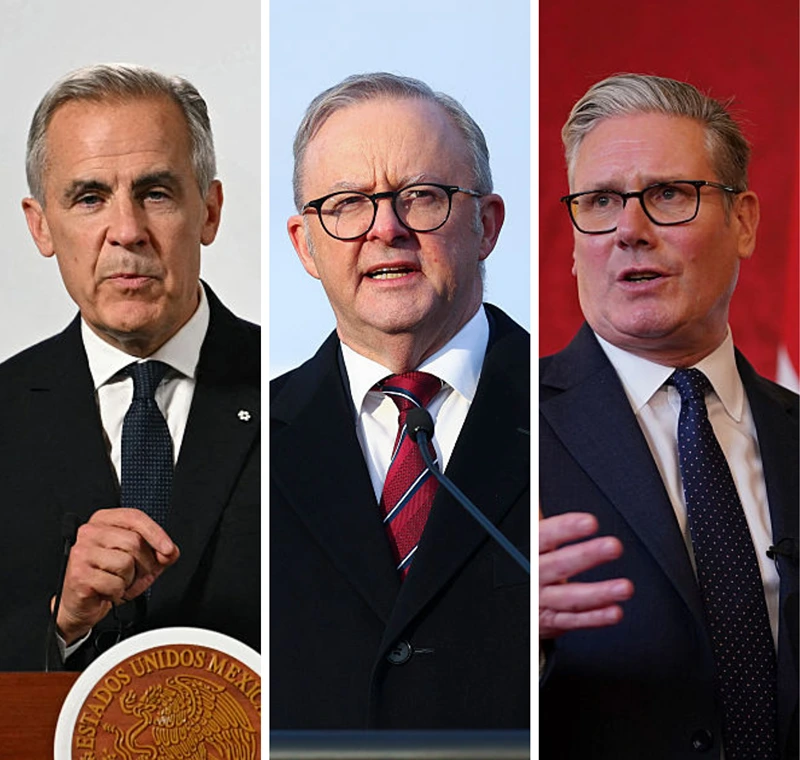 ראש ממשלת בריטניה, קיר סטארמר, ראש ממשלת אוסטרליה, אנתוני אלבניזי וראש ממשלת קנדה, מארק קרני