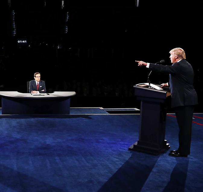 נשיא ארה״ב דונלד טראמפ והילרי קלינטון, 19 באוקטובר 2016