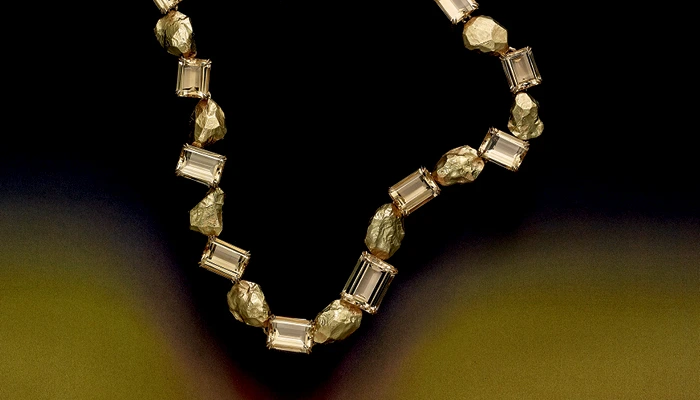 שרשרת 'METEOROS' בזהב צהוב 18 קראט ואבני סיטרין