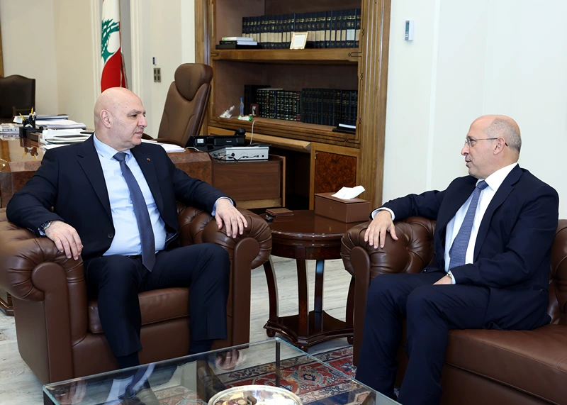 חבר הפרלמנט העצמאי בלבנון, אלאן עון, בפגישתו היום בביירות עם נשיא לבנון, ג'וזף עון