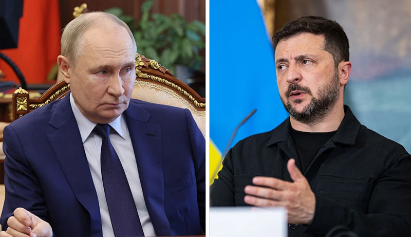 נשיא אוקראינה, וולודימיר זלנסקי, נשיא רוסיה, ולדימיר פוטין