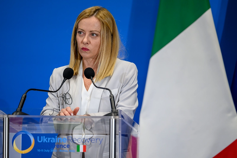 ראש ממשלת איטליה, ג'ורג'ה מלוני, 10 ביולי 2025, רומא, איטליה