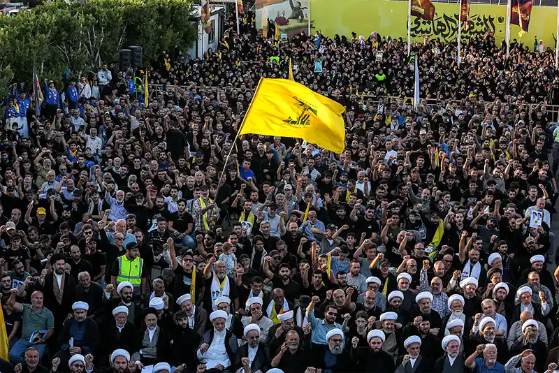 תומכי חיזבאללה בדיר קאנון א-נהר שבדרום לבנון, 27 בספטמבר 2025