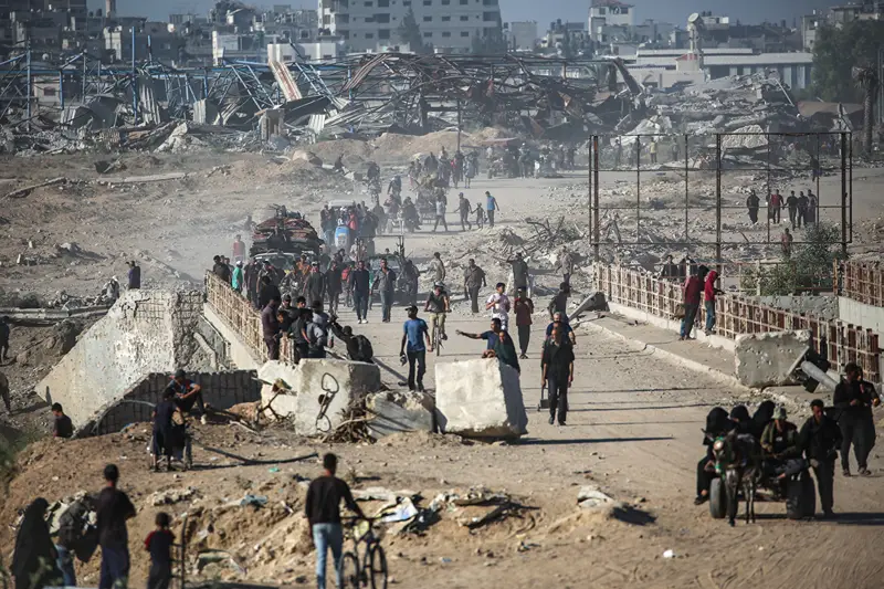 עזתים חוזרים לעיר עזה, 10 באוקטובר 2025