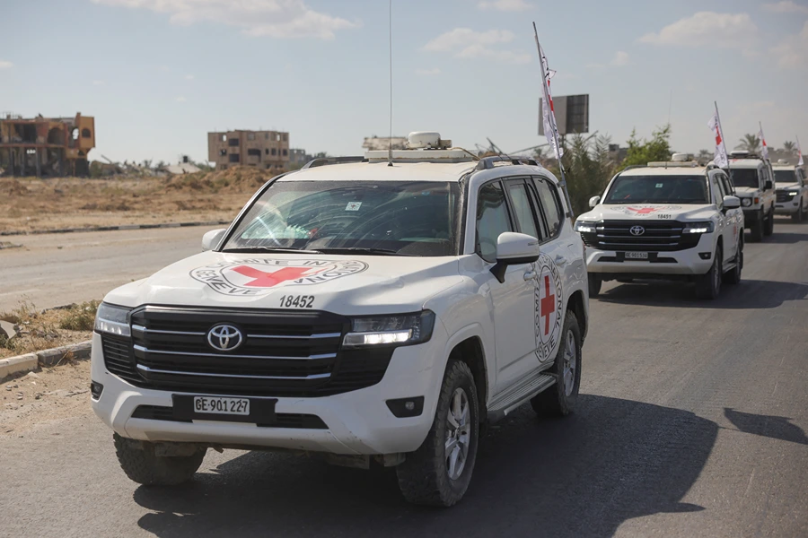 רכבי הצלב האדום ברצועת עזה, 13 באוקטובר 2025