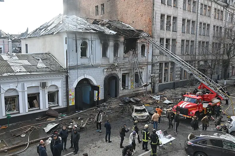 הרס בעיר חרקוב בעקבות המתקפה הרוסית הלילה