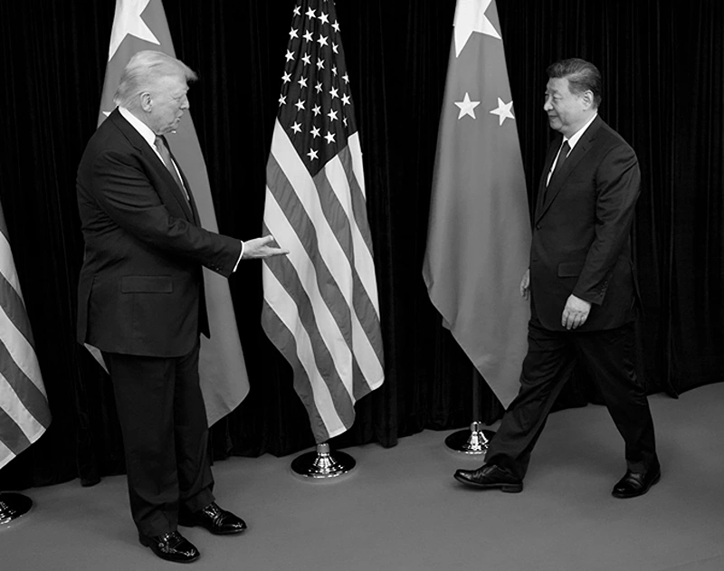 נשיא ארה"ב, דונלד טראמפ, ונשיא סין, שי ג'ין-פינג, לקראת פגישתם, 30 באוקטובר 2025, דרום קוריאה