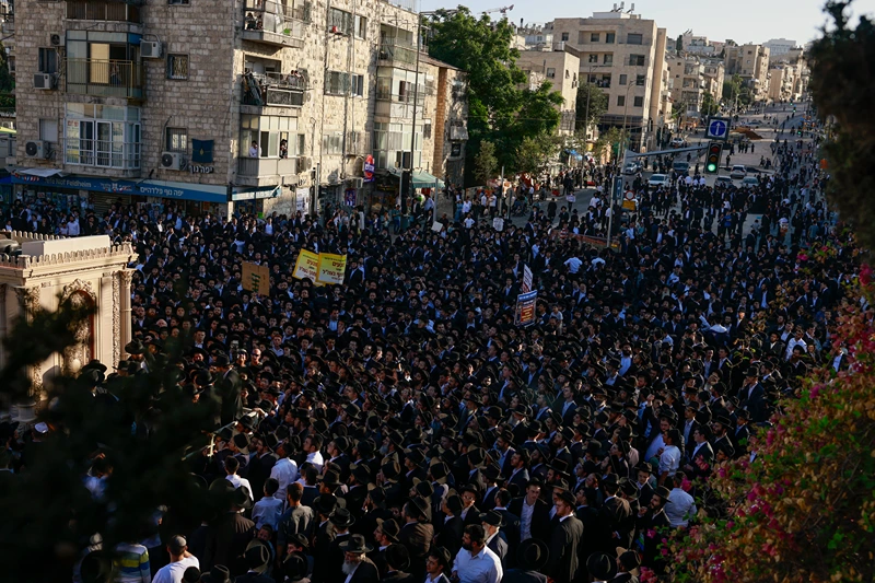 חרדים מפגינים בירושלים נגד הגיוס, 7 באוגוסט 2025