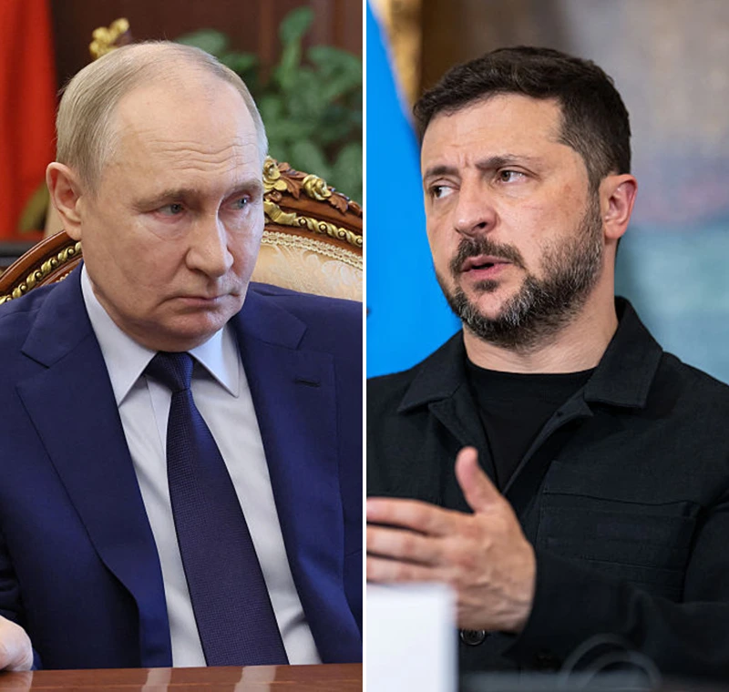 נשיא אוקראינה, וולודימיר זלנסקי, נשיא רוסיה, ולדימיר פוטין