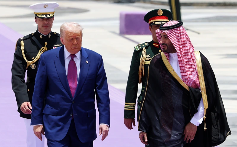 יורש העצר הסעודי, מוחמד בן סלמאן, ונשיא ארה"ב, דונלד טראמפ, 13 במאי 2025