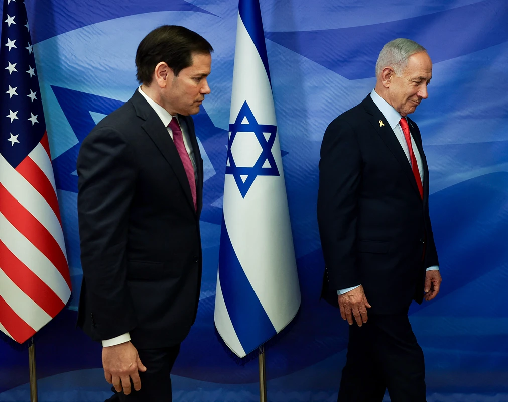 ראש הממשלה, בנימין נתניהו, ומזכיר המדינה האמריקני, מרקו רוביו, בפגישתם אתמול, 23 באוקטובר 2025