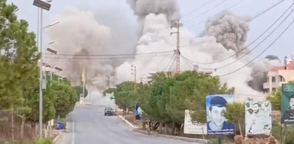 תיעוד מתקיפה של צה״ל בדרום לבנון היום