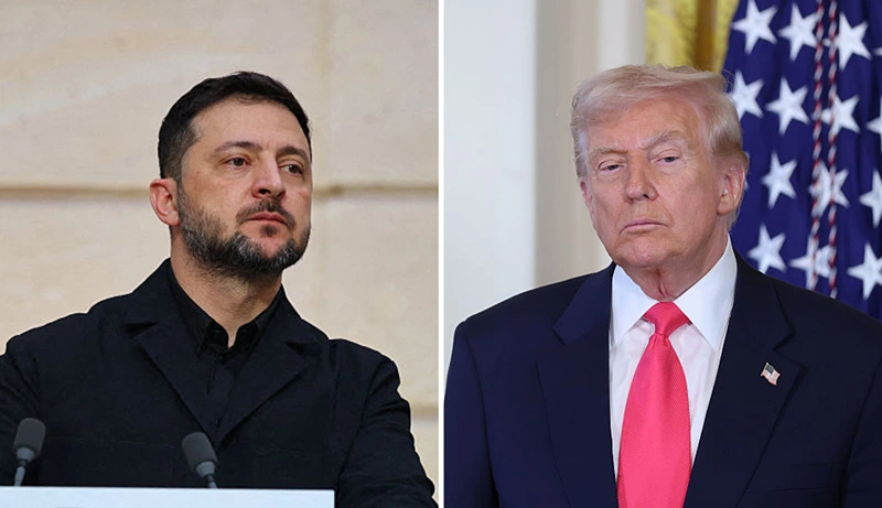 נשיא ארה״ב, דונלד טראמפ, נשיא אוקראינה, וולודימיר זלנסקי